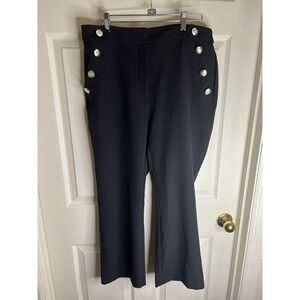 International Concepts INC Sailor Pants Black Size 12 Gold Buttons